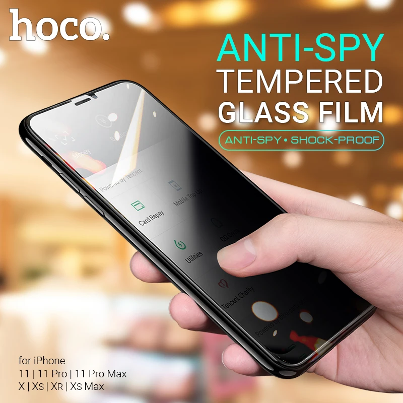 

hoco tempered glass privacy screen protector matte toughened glass full screen cover for iphone 11 Pro Max X Xr Xs Max guard