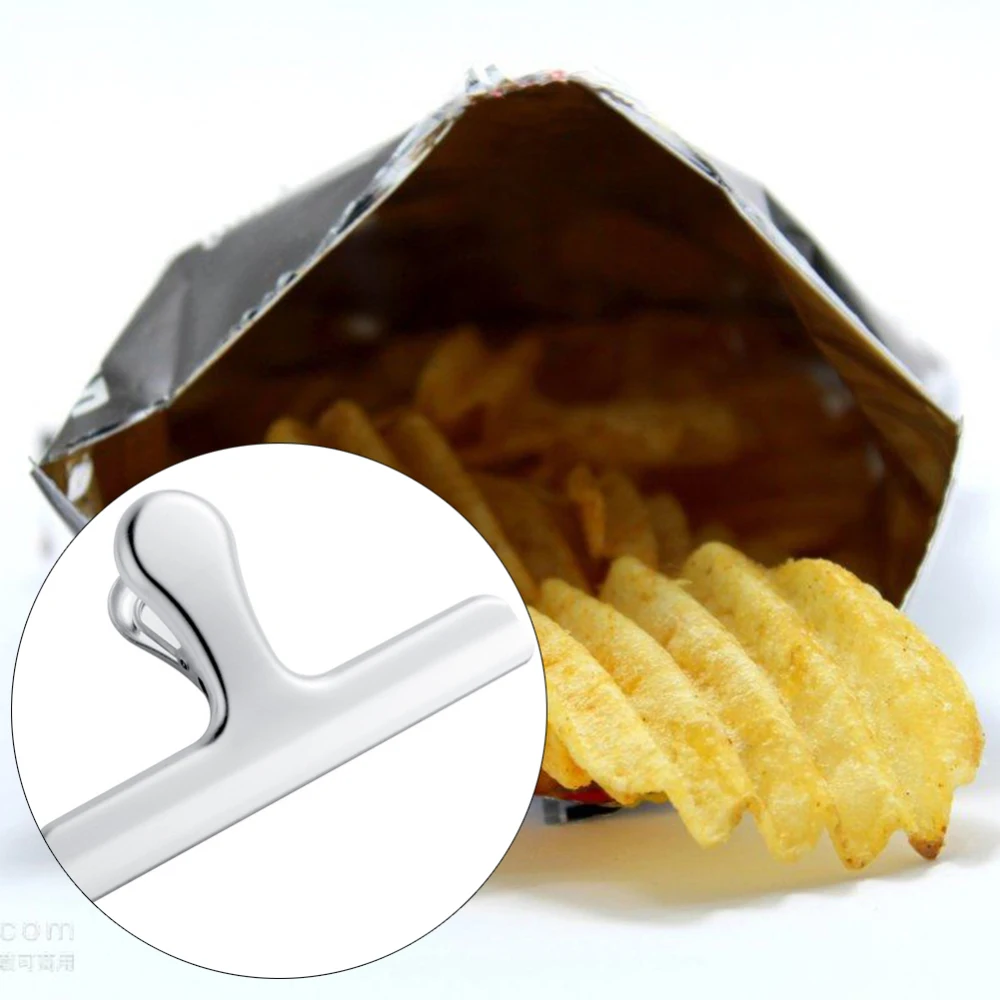 

8pcs Multifunction Stainless Steel Moisture-proof Sealing Clamp Portable Food Fresh Keeping Sealer Coffee Beans Snack Chips