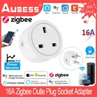 Розетка Zigbee 16 А с монитором питания, умная вилка британского стандарта, управление вибрацией, для умного дома Alexa Google