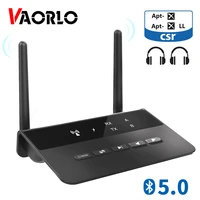 vaorlo 262ft80m csr bluetooth 5 0 audio transmitter receiver bypass aptx ll low latency wireless adapter 3 5mm aux for tv car
