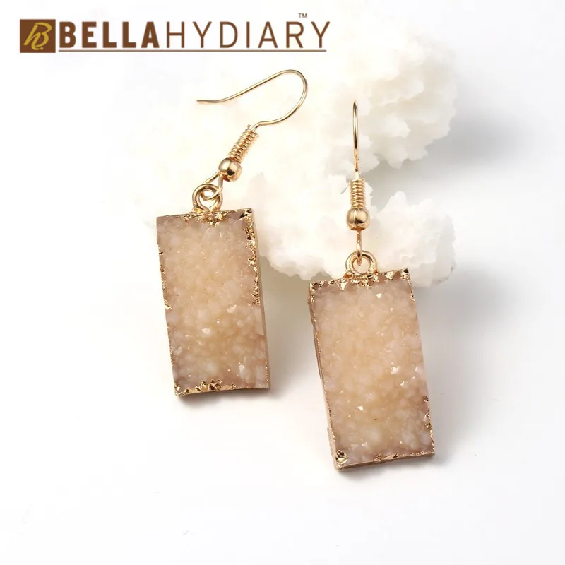 Bijoux новые искусственные камни Друза полимерные серьги подарок Висячие серьги для женщин ювелирные изделия массивные Подвески Brinco Mujer Moda