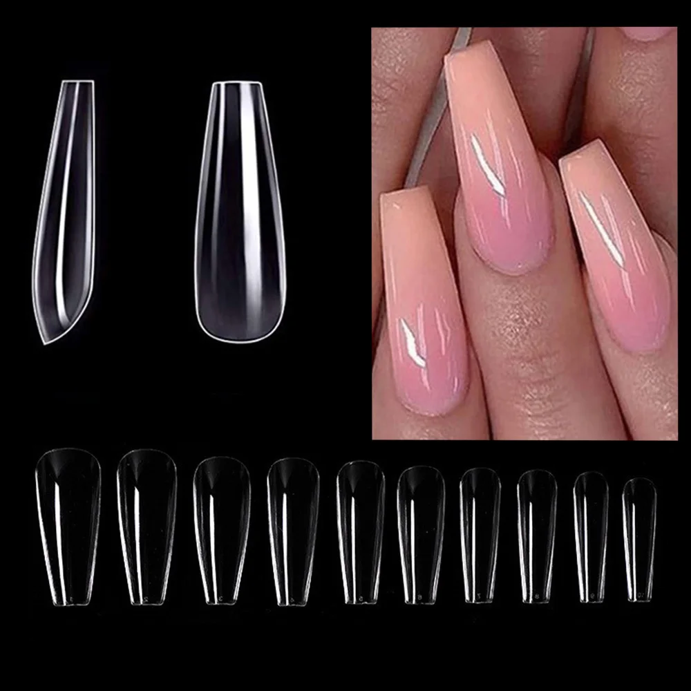 

Coffin Fake Nails Acrylic Ballerina Nails Tips Full Cover False Nail Artificial Nails 100/ box
