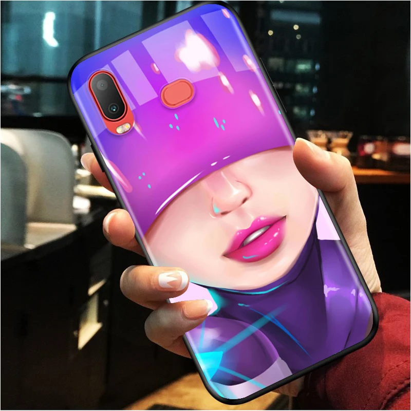 Beauty Red Lips for Samsung Galaxy A9S A8S A6S A9 A8 A7 A750 A6 A5 A3 Plus Star 2018 2017 2016 Black Phone Case