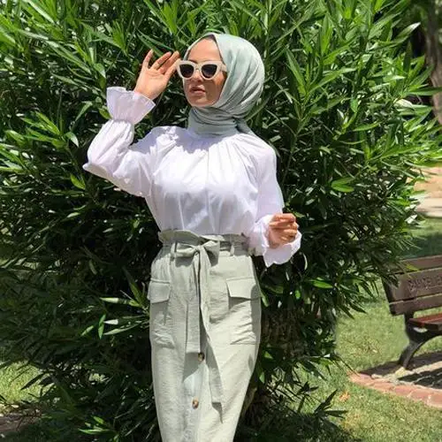 2019 осенние белые топы мусульманская модная блузка Женская стильная Элегантная