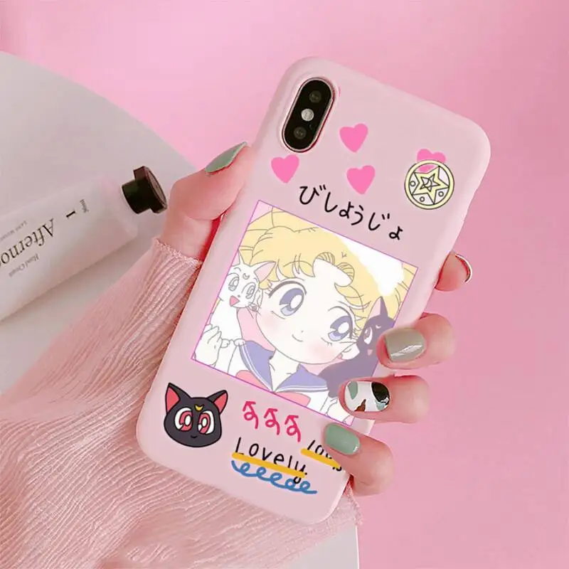 

Japan Anime Sailor Moon Princess Phone Case Candy Color for iPhone 6 7 8 11 12 s mini pro X XS XR MAX Plus
