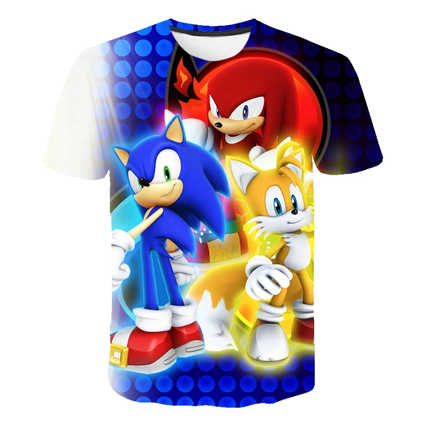Лето 2020 детская одежда Sonic the hedgehog футболка с коротким рукавом для мальчиков