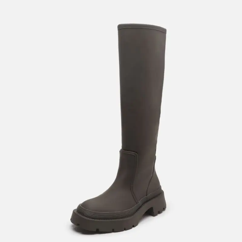 

New Flat Boots Women Square Toe Knee High Boots Fashion Casual Winter Shoes For Women Daily Footwear Size 35-40