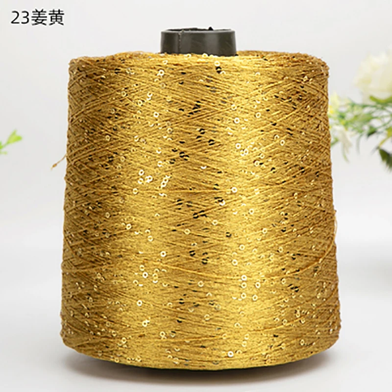 500 г Летняя шелковая блестящая пряжа с блестками ручная вязка крючком вязание