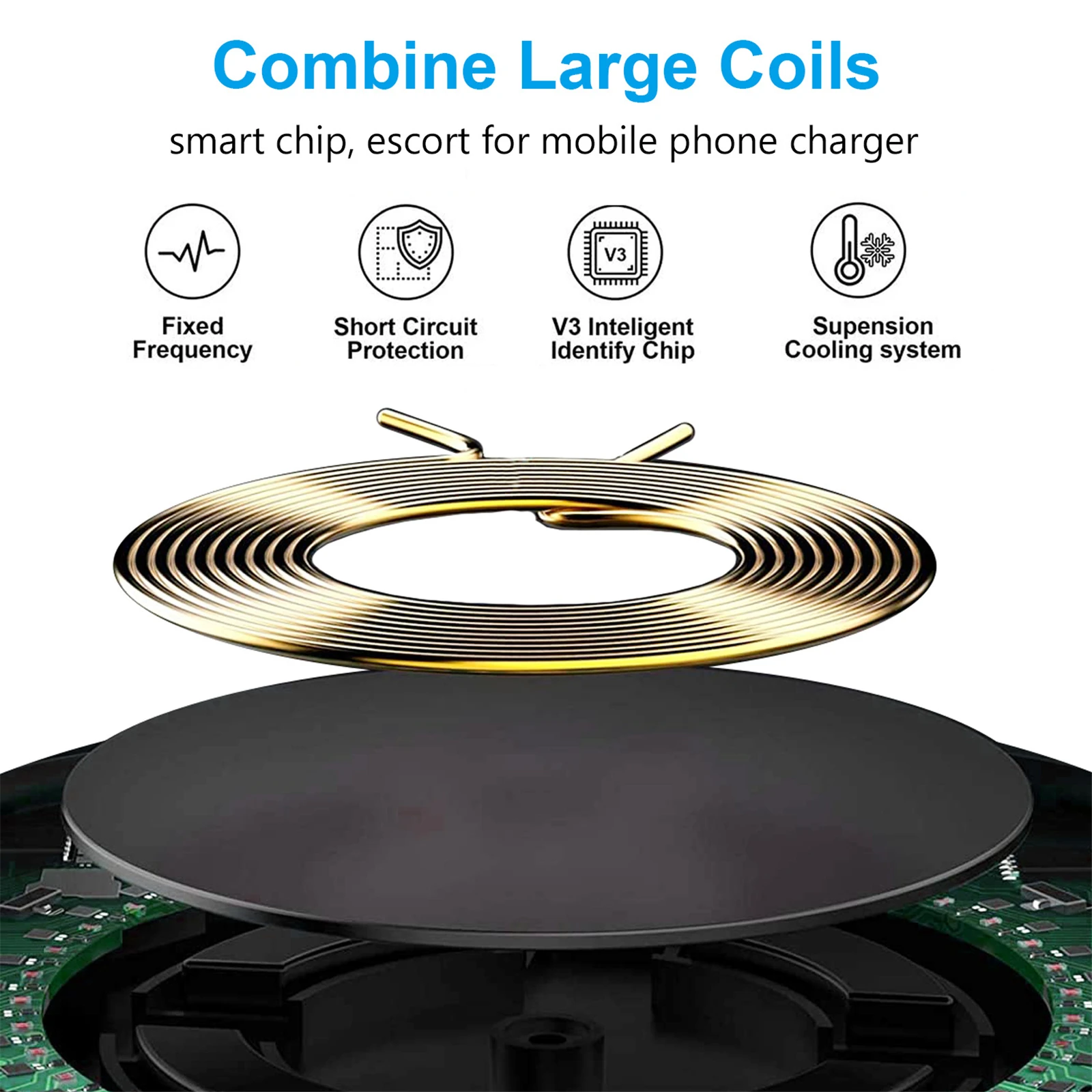 

Universal Car Phone Holder Air Outlet Snap Fixed 15W Fast Wireless Charging Magnetic Attraction Automatic Clamping Support Frame