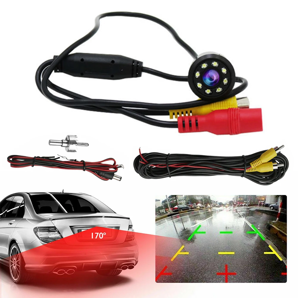 

8 светодиодный 170 градусов Круглый Резервное копирование Камера s камера заднего вида Камера Ночное видение Реверсивный автоматической пар...