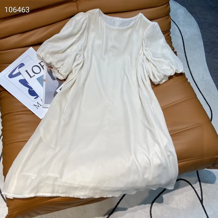 

2021 платья на молнии с пышными рукавами и круглым вырезом для женщин платья женское платье Элегантное Бесплатная доставка