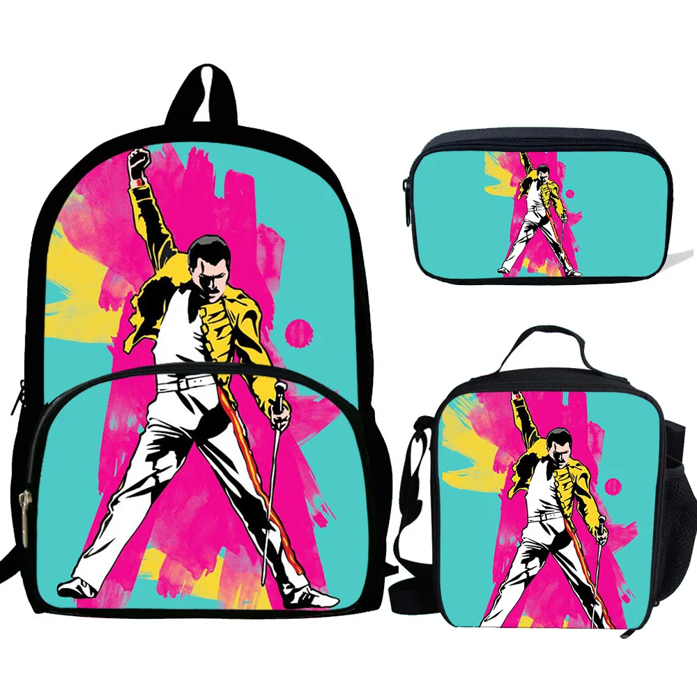 

the queen band Printed 3pcs Set School Bag Bagpack Moddle Student School Backpack Kids Satchel Large Rucksack