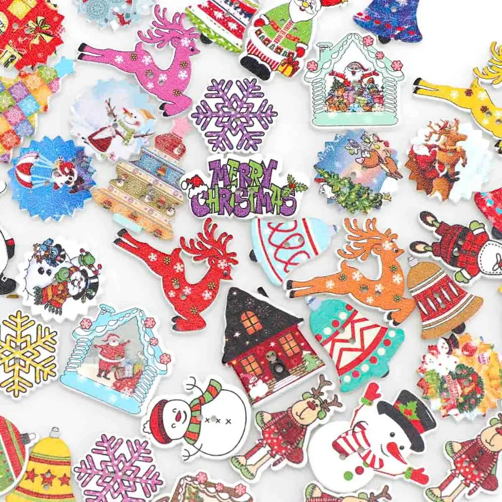 30 шт. деревянные пуговицы для скрапбукинга с 2 отверстиями | Дом и сад