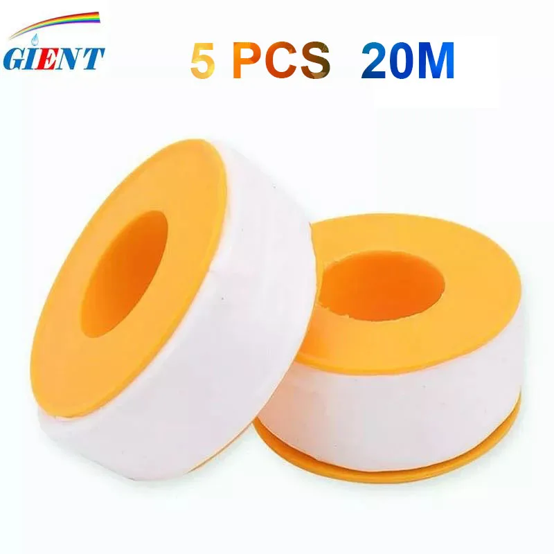 

5Rolls /20M PTFE Thread Tape Roll Plumbing Plumber Fitting for Water Gas Thread Joint Pipes Seal Plumbing Fitting Plumber Tools