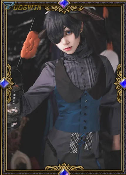 Черный Дворецкий Ciel Phantomhive Хэллоуин маскарадный костюм Kuroshitsuji вечерние костюмы