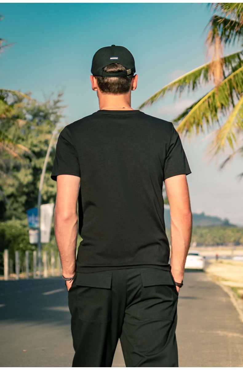 

YTX1438 Summer 2021 new European and American simple men's slim body shirt hot rhinestone letters short-sleeved T-shirt