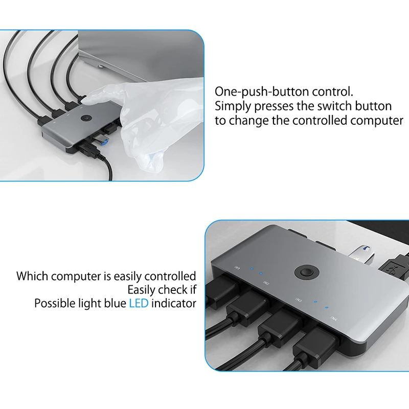4x4 USB совместный коммутатор 3 0 4 порта для клавиатуры мыши принтера монитора 2