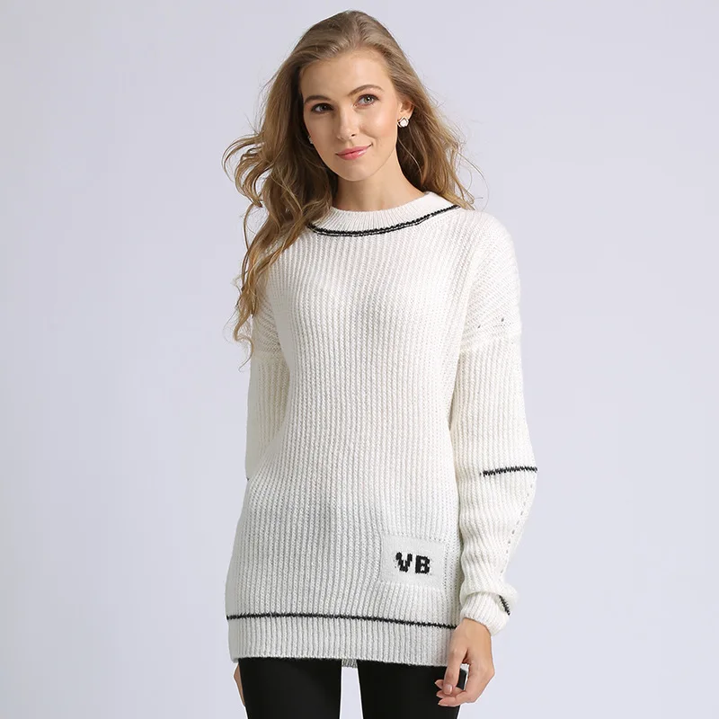 

Autumn Women's Fashionable Pullover Top Printed Hot Sell O-neck Sweater Knit Knitted Set Women Cardigan Fabric