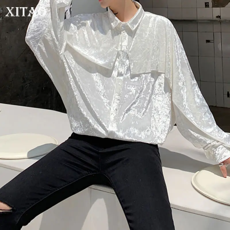 XITAO/черная и белая блузка с принтом модная новинка 2019 года Осенняя элегантная