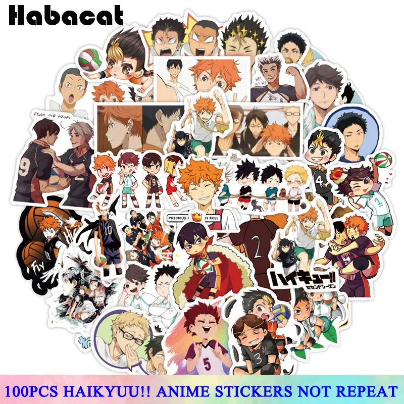 

96 Pcs/Pack Mixing Manga Haikyuu!! Stickers Hinata Shoyo For Laptop Luggage Motorcycle Phone Skateboard Toys Car Diary Pegatinas