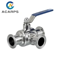 51mm 304 stainless steel sanitary ball valve 3 way 2 inch tri clamp ferrule type for food homebrew diary