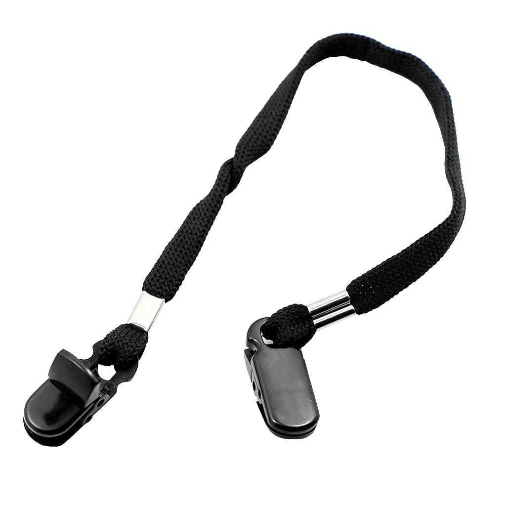 

Polyester Safety Wind Lanyard With ABS Plastic Clips For Hat Or Scarf BLACK