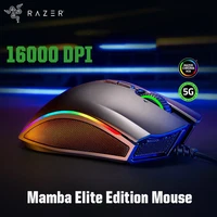 razer mamba elite edition rgb gaming mouse wired computer mouse mice 16000dpi optical sensor 9 buttons for laptop pc gamer