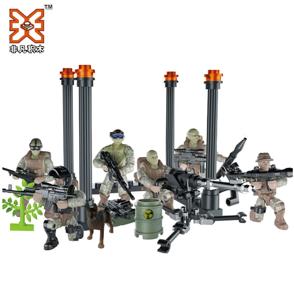 

6Pcs/set Delta Force figures building block mega modern military super police Corps minifigs weapons toys for kids gifts