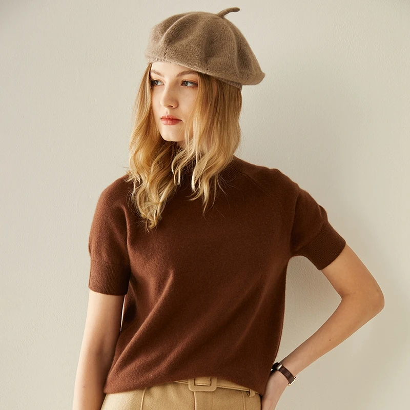 Новая зимняя шапка-берет из 100% козьего кашемира для женщин, теплая, маркированная, качественная, модная, вязаная шапка для девочек.