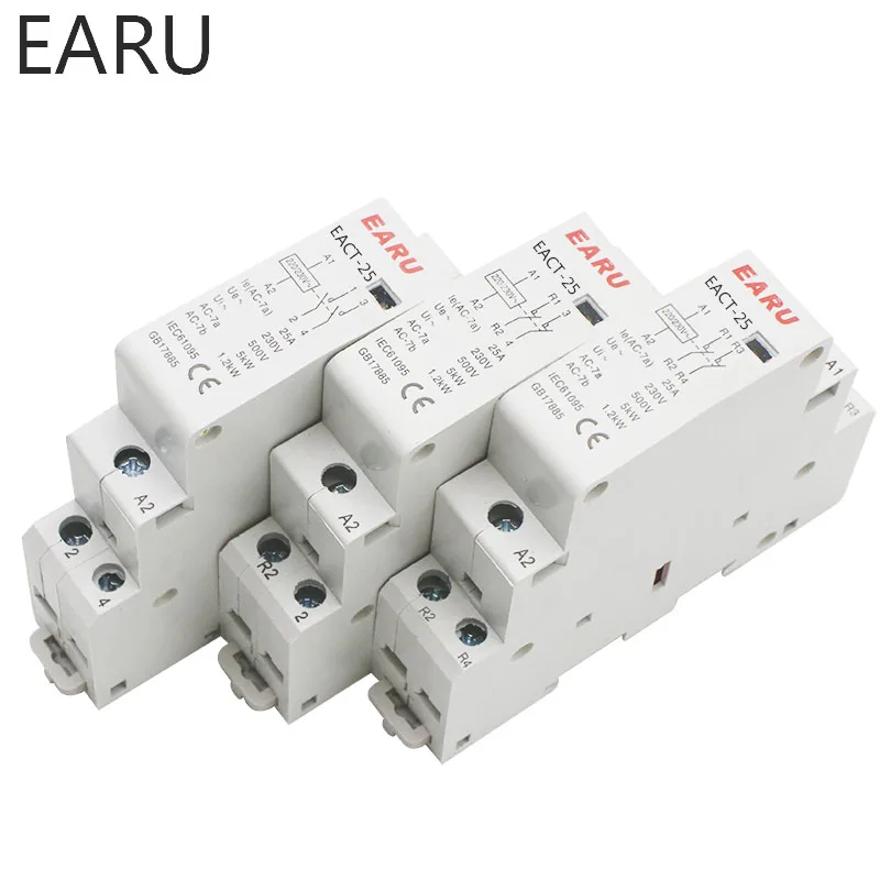 Американская классификация проводов 2р 16A 20A 25A 1NO 1NC 2NO 2NC AC 220V 230V 50/60Hz Din рейка