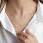 Ожерелье с именем на заказ VishowCo, модное Золотистое Ожерелье из нержавеющей стали с именем на заказ, ожерелье для женщин, подарки кулон-табличка с именем