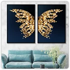 Скандинавская Золотая Бабочка золотого цвета оформление в современном стиле Картина на холсте художественное оформление коридора гостиной спальни