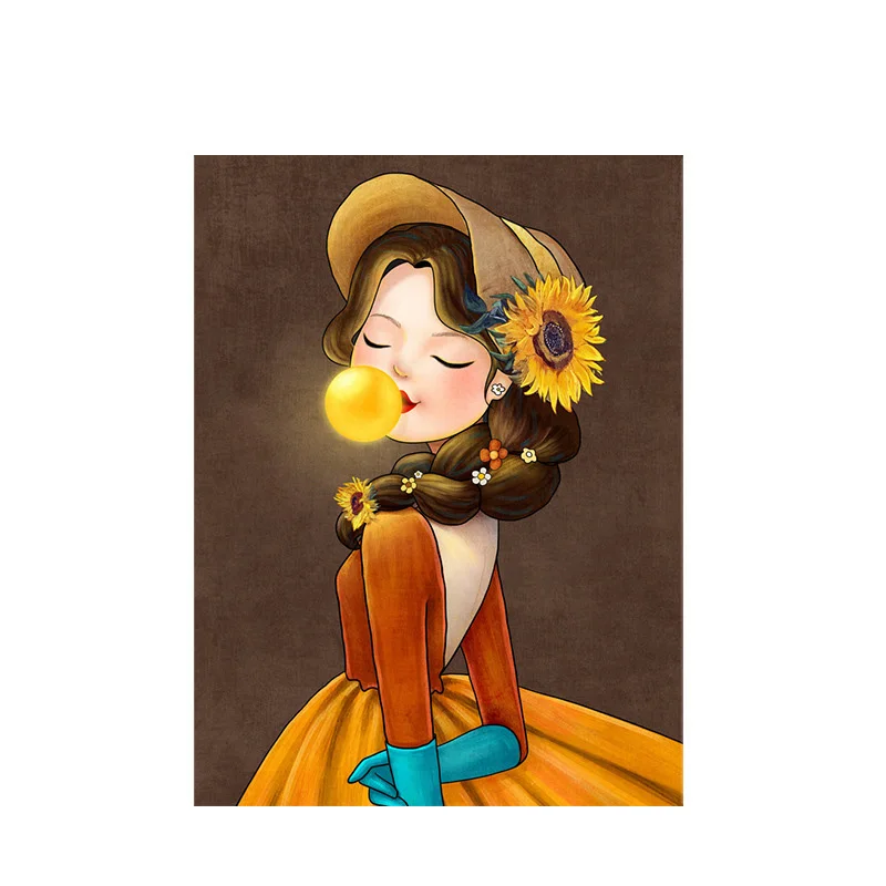 

5d Diamond Painting Full Drill Round Cartoon Girls Art Kits Diamond Embroidery Portrait Mosaic Cross Stitch Home Decoration