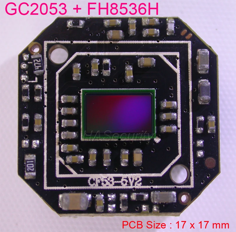Мини флейта 17x17 мм (1080P) или CVBS (D1) 1/2.7 дюйма GalaxyCore GC2053 CMOS + FH8536|Камеры
