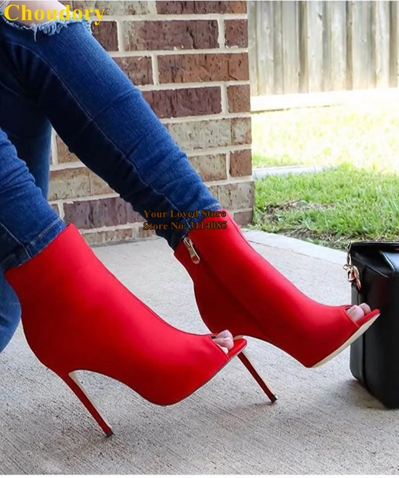 Choudory/пурпурный ярко желтого цвета ботильоны высокий тонкий каблук открытый