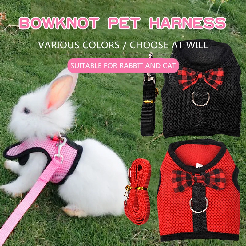 Шлейка и поводок для домашних животных дышащая сетчатая шлейка с бантом защитный