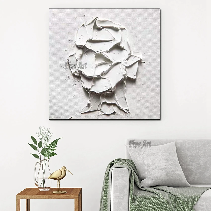 Современная Масляная картина с изображением лица текстурированный реферат