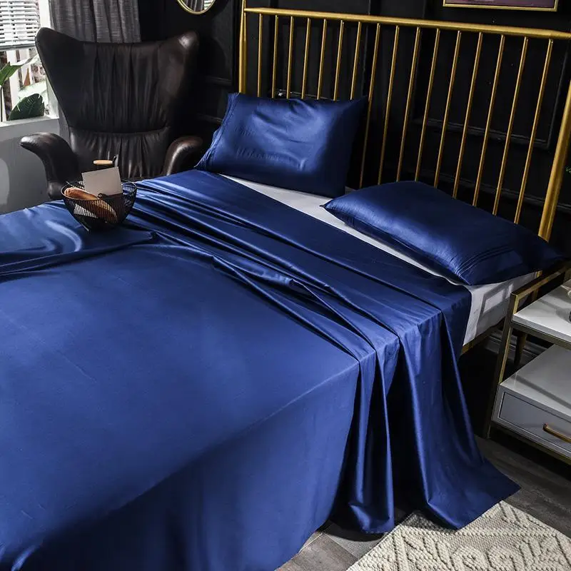 30Egyptian Cotton Luxury 600TC Blue Color Bed Sheet Pillow Case Bedsheet Flat Pillowcase Bedding Sheets Home Textile #s | Дом и сад