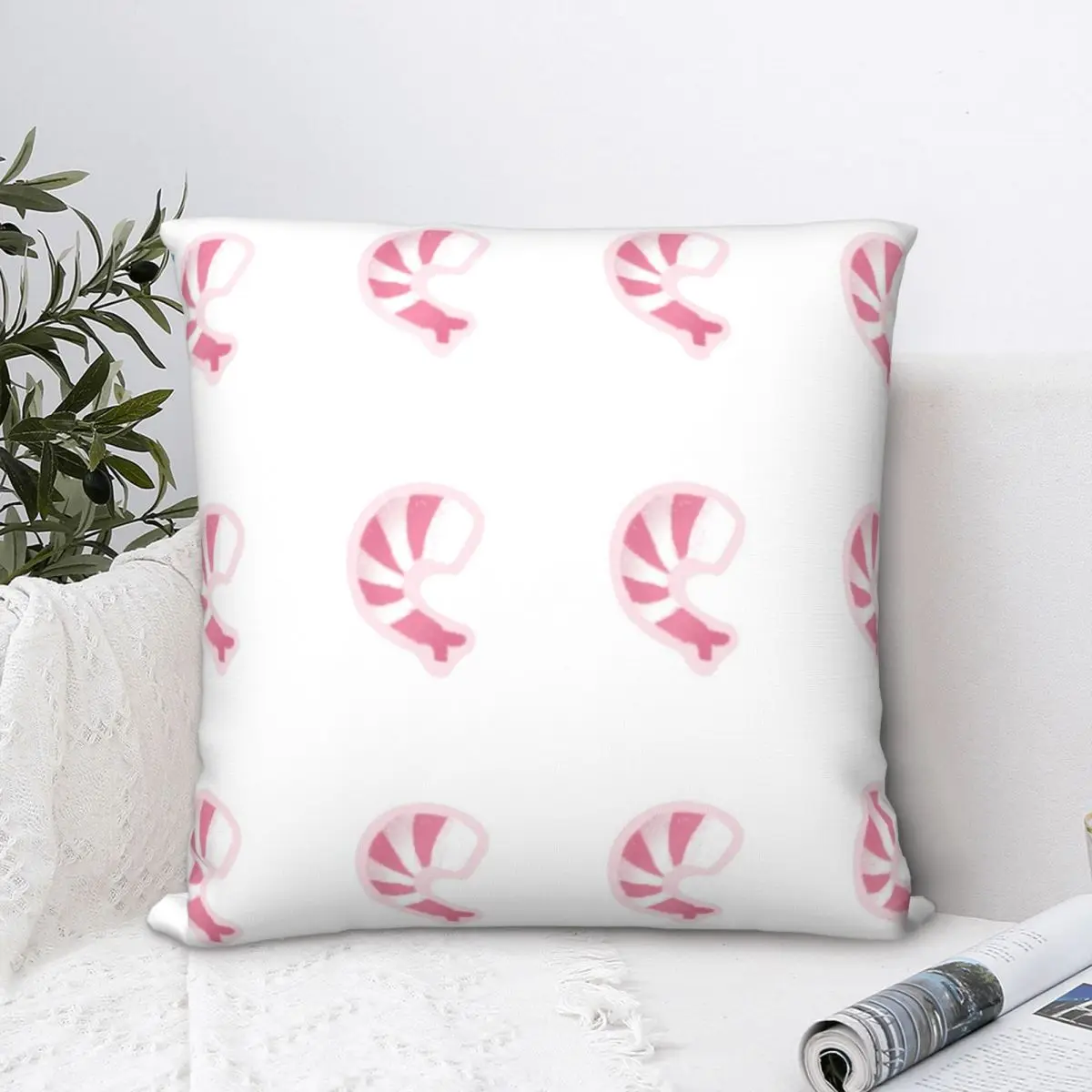 

Shrimp Stickers Square Pillowcase Cushion Cover Spoof Zip Home Decorative Polyester Throw Pillow Case Sofa Nordic 45*45cm