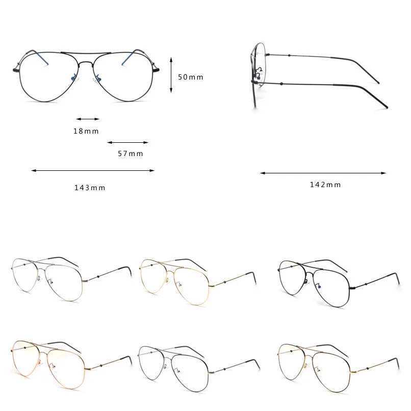 Zerosun авиационные очки оправа для мужчин и женщин прозрачные линзы модные женские