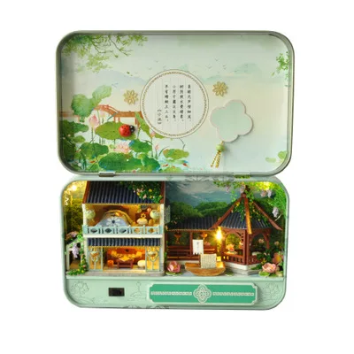 TH6 Рождественские подарки Diy коробка Кукольный дом игрушки для детей мебель миниатюрный деревянный Miniaturas кукольный домик подарки на день рождения S903 - Цвет: TH6