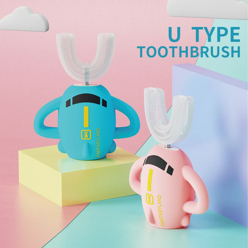 

Children Electric U Type Toothbrush 360 Degrees Cleaning Baby Silicone U Toothbrush chargeable Automatic Ultrasonic Teeth Tooth