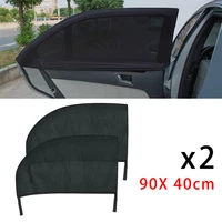 90cm x40cm 2x rear black polyester car window sun shade screen cover mesh sock protect kids children baby