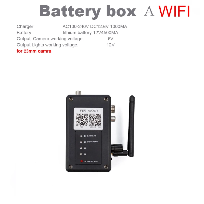

Black Box Battery Power Control Box for Endoscope WP90 WP70 WP9600 WP7600 lithium battery 12V 4500MAh