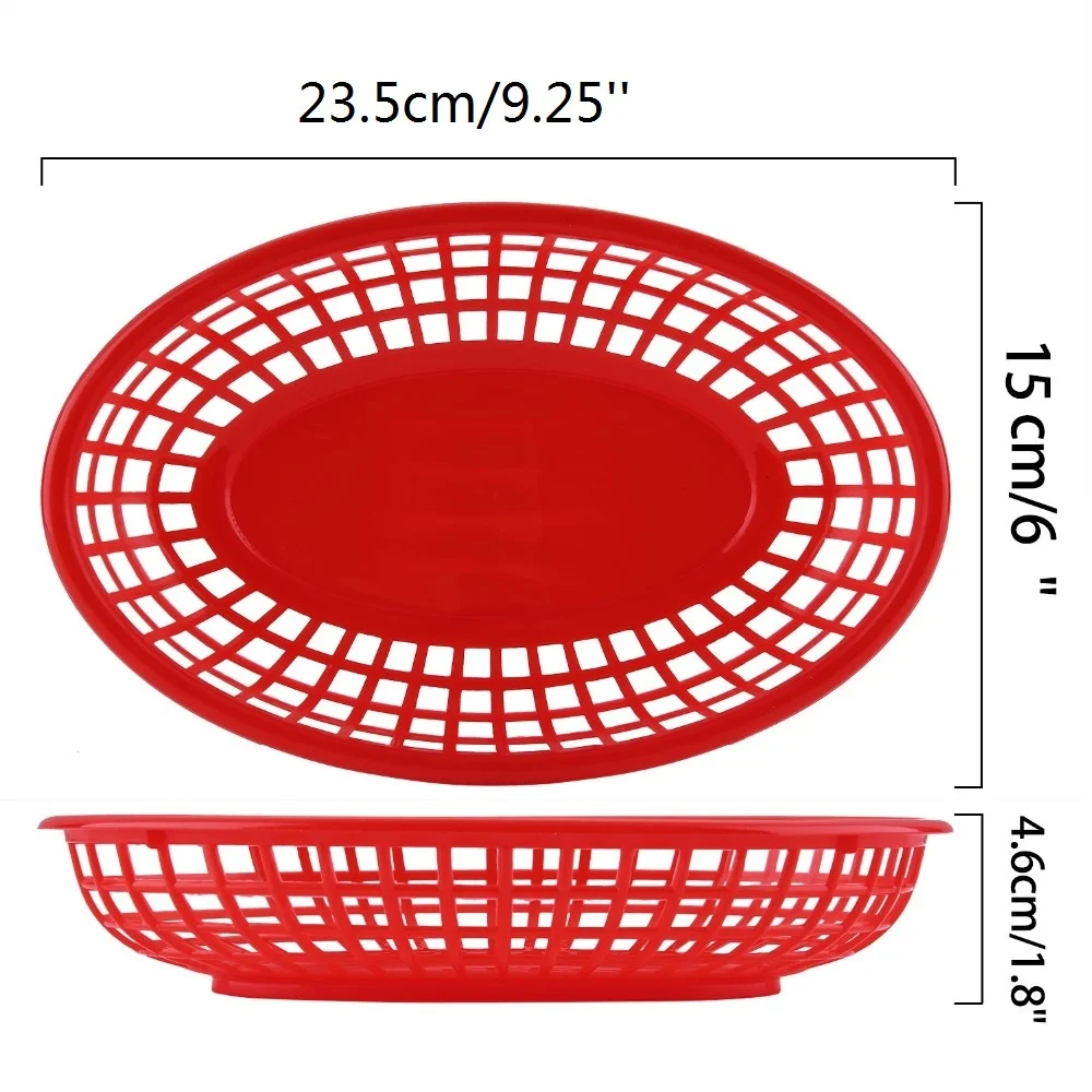 6 шт Пластик корзина для быстрого питания хот догов сервировочная тарелка с 24