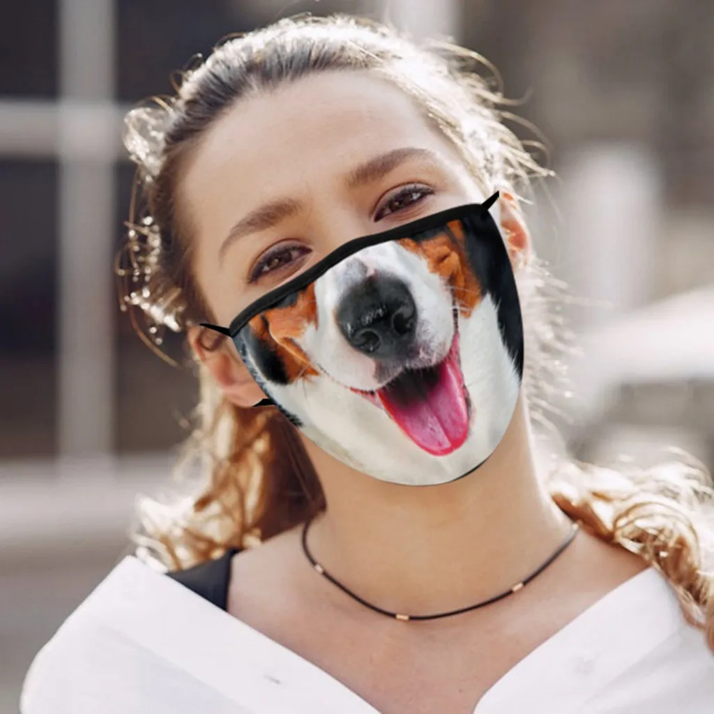 1 шт. многоразовые ветрозащитные маски для лица с принтом веселых собак 207 |