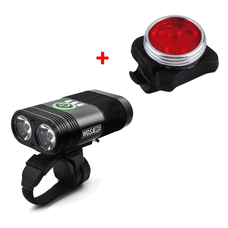 Front and rear light WOSAWE велосипедный светильник USB велосипедный светодиодный светильник Встроенный перезаряжаемый аккумулятор вспышка светильник крепление на руль фонарь для велосипеда - Цвет: Front and rear light