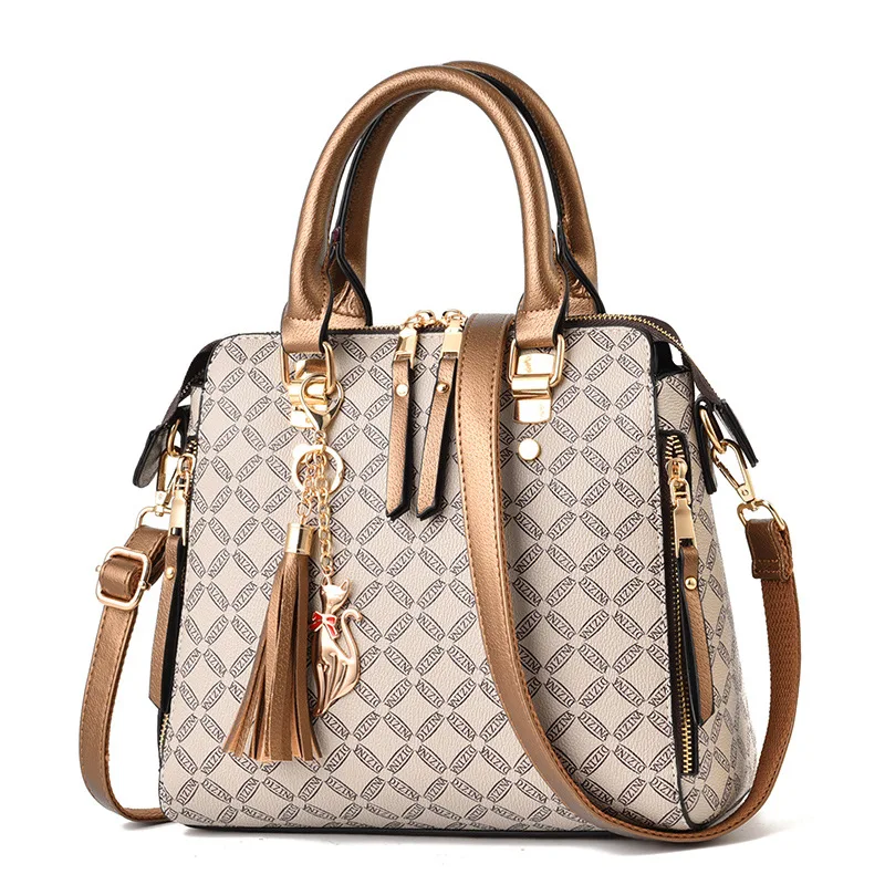 

Plaid Women Leather Bag Handbag Tassel Crossbody Bags for Women 2020 Luxury Handbag Ladies Hand Bags Shoulder Bag Sac a Main