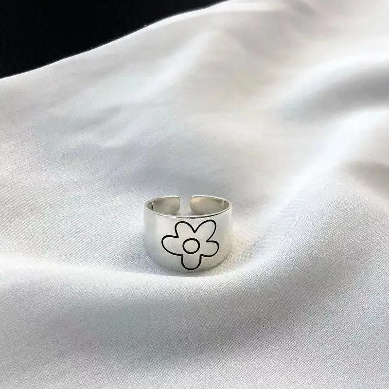 Новинка 2021 кольца для женщин модное винтажное кольцо в стиле панк с цветком сливы