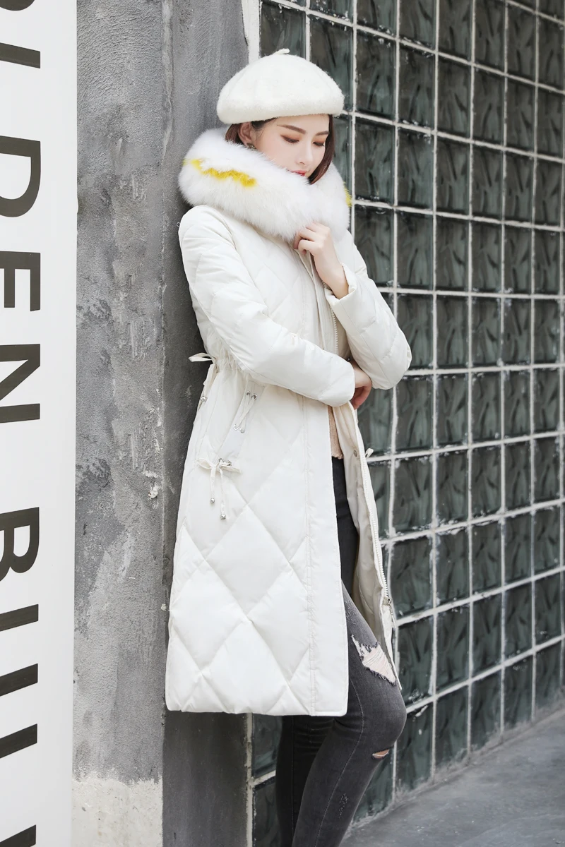 Женская зимняя куртка женская одежда с капюшоном из натурального Лисьего меха